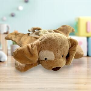 Baby Gund 16" Spunky Huggybuddy Puppy Dog Tan Lovey Security Blanket Plush Toy